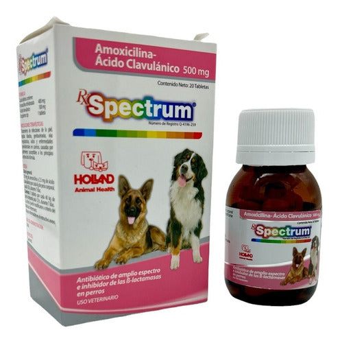Rx Spectrum Para Perros Antibiótico 500mg 20 Tabletas