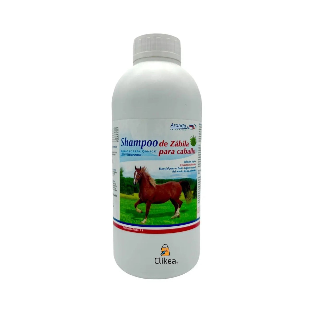 Aranda Shampoo de Zabila para Caballo 1 L — vista original completa del envase y etiqueta