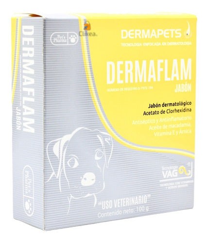 Jabon Dermaflam 100 G Dermapets Con Vitamina E