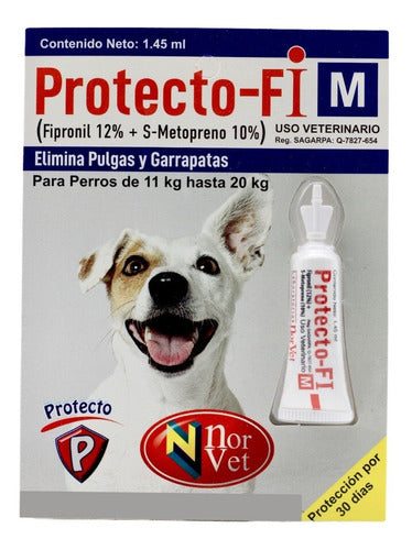 Protecto Fi M Antipulgas Fipronil Al 12% Norvet 1.45 Ml