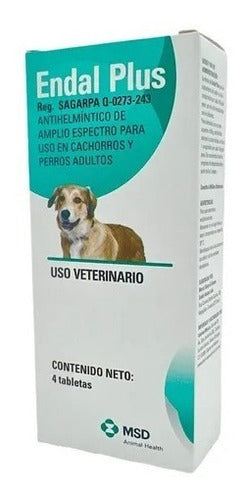 Desparasitante Endal Plus Msd 4 Tabletas Para Perros