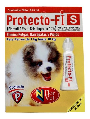 Protecto Fi S Fipronil 12% Antipulgas Perros Norvet 0.75 Ml