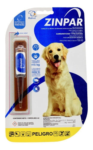 Zinpar Pipeta Antipulgas 2 Ml Perros 15 Kg Halvet - CLIKEA