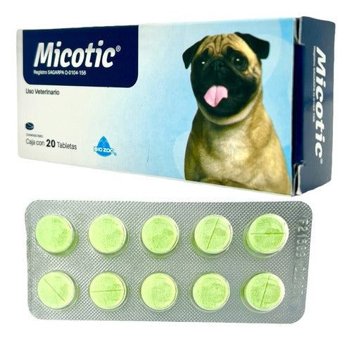 Antibiotico Micotic Biozoo 20 Tabletas Perros Y Gatos