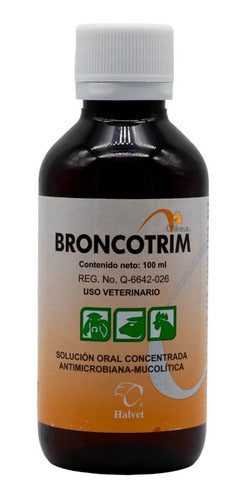 Broncotrim 100 Ml Antibiotico Oral Halvet Bovinos Gallos