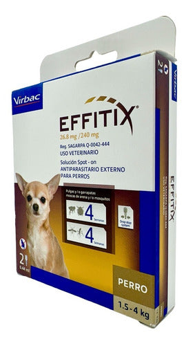 Effitix 2 Pipetas Antipulgas Virbac Perros De 1.5 A 4 Kg - CLIKEA