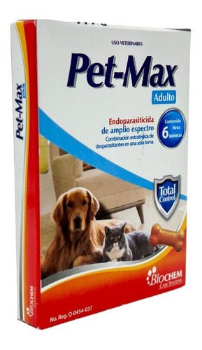 Pet-max Adulto 6 Tabletas Desparasitante Perro,gatos Petmax