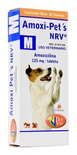 Amoxi Pets Nrv M Amoxicilina 125 Mg Norvet Perros 30 Tab