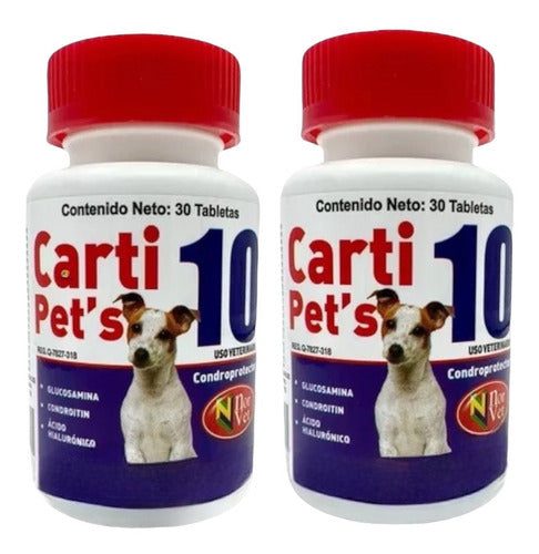Carti Pets 10 Norvet Suplemento Articular Perro - Paquete 2 frascos de 30 tabletas