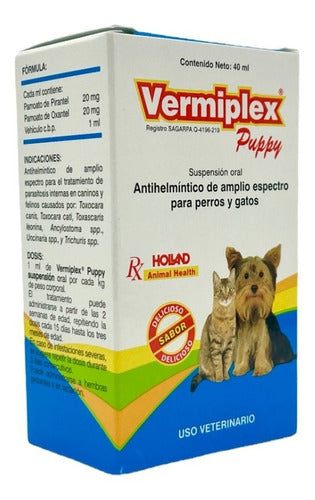 Holland Vermiplex Puppy Desparasitante 40 ml Perro y Gato