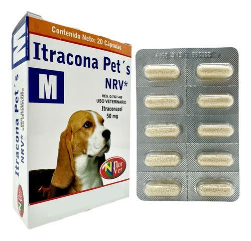 Itracona Pets Nrv M 20 Capsulas Norvet Itraconazol 50 Mg