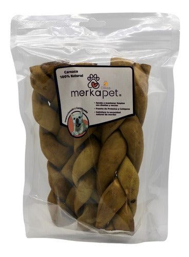 Merkapet Carnaza Natural Para Perro Trenza 3 Piezas