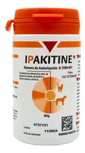 Frasco Ipakitine 60 Gramos Vetoquinol Renal Perros Y Gatos