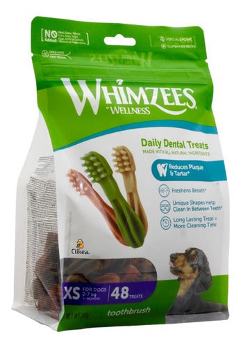 Whimzees Premios Figura Cepillo Para Perro De 2-7 Kg 48 Pzas