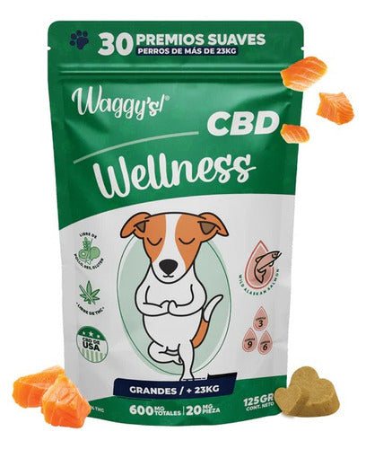 Waggys Wellness Premios Sabor Salmon P/ Perro Grande 30 Pzas