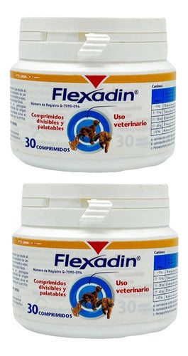 Paquete De 2 Frascos Flexadin Vetoquinol 30 Tabletas Perros