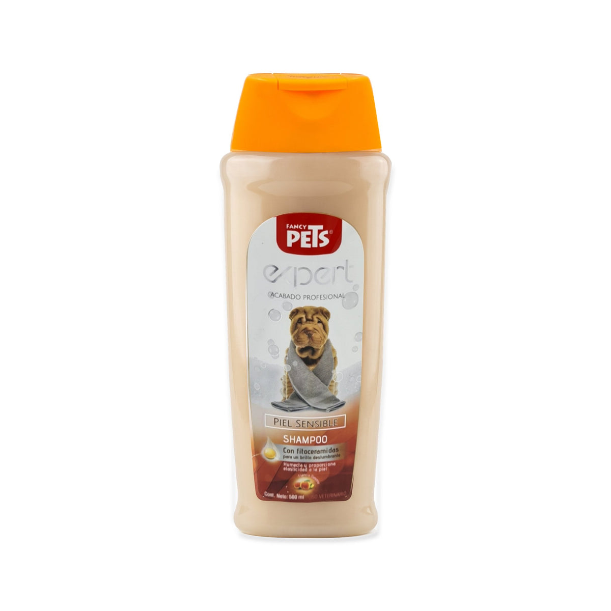Fancy Pets Expert Shampoo Piel Sensible 500 ml — envase completo sobre blanco, etiqueta auténtica