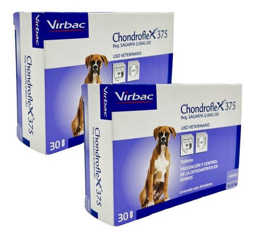 Paquete De 2 Chondroflex 375 Virbac 15-25 Kg 30 Tabletas