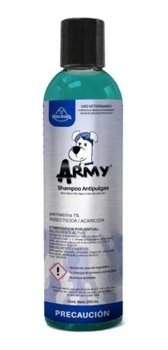 Shampoo Para Perro Army 250ml Antipulgas - CLIKEA