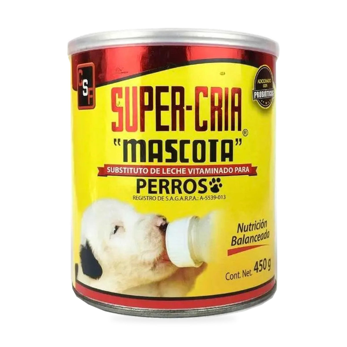 Super Cria Sustituto de Leche para Cachorro 450 g — vista completa del empaque original
