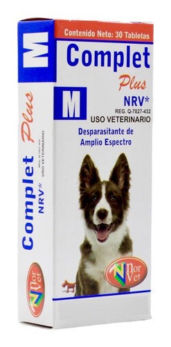 Complet Plus Nrv M Desparasitante 30 Tab 10 Kg Norvet Perros