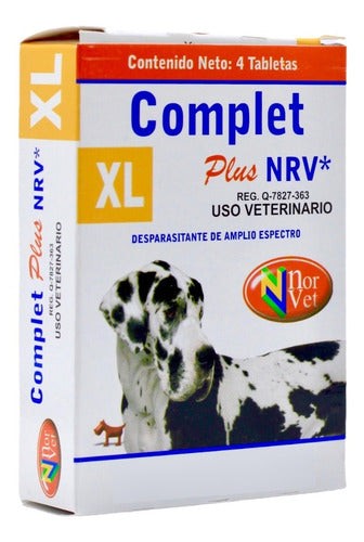 Complet Plus Nrv Xl Desparasitante 4 Tab 40 Kg Norvet Perros