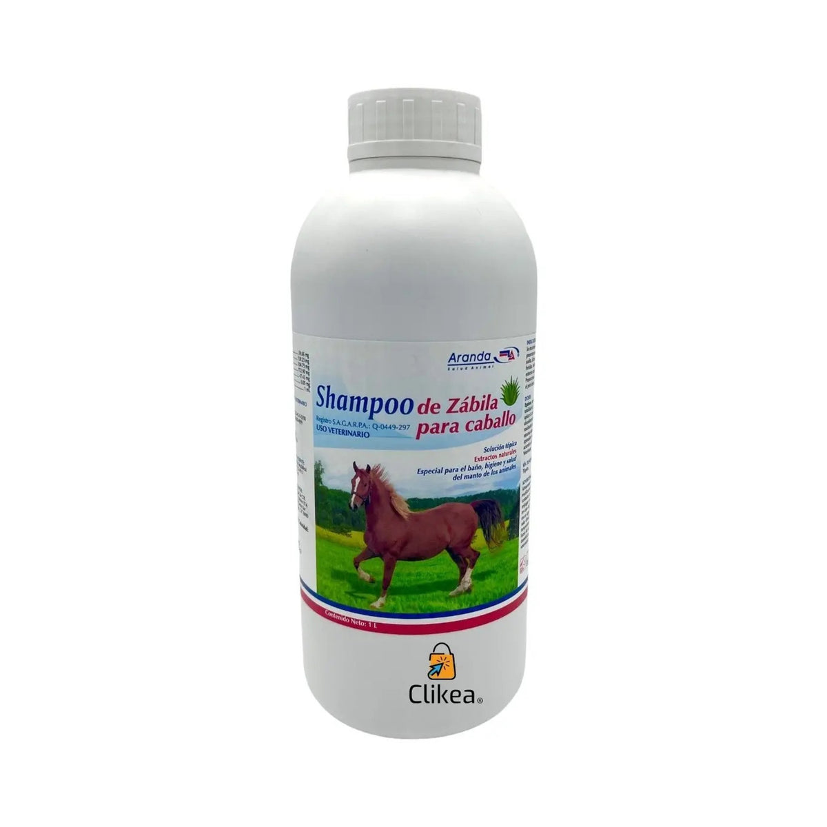 Aranda Shampoo de Zabila para Caballo 1 L — vista original completa del envase y etiqueta