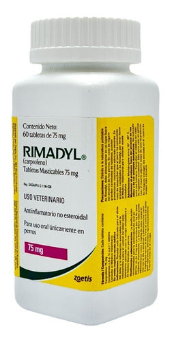 Frasco Rimadyl 75 Mg Zoetis 60 Tabletas Carprofeno Perros