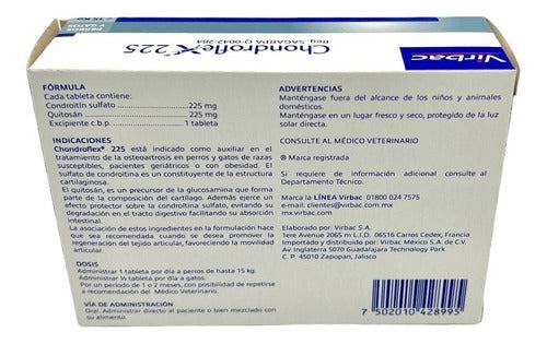 Paquete De 2 Chondroflex 225 Virbac Perros/gatos 15 Kg 30tab