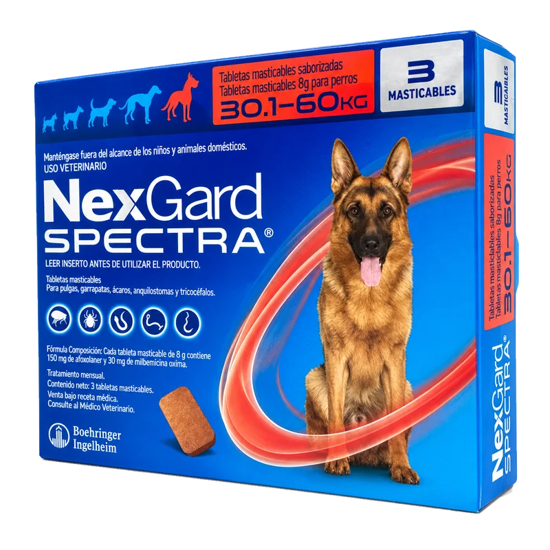 NexGard Spectra 3 Tabletas para Perros 30.1-60 Kg