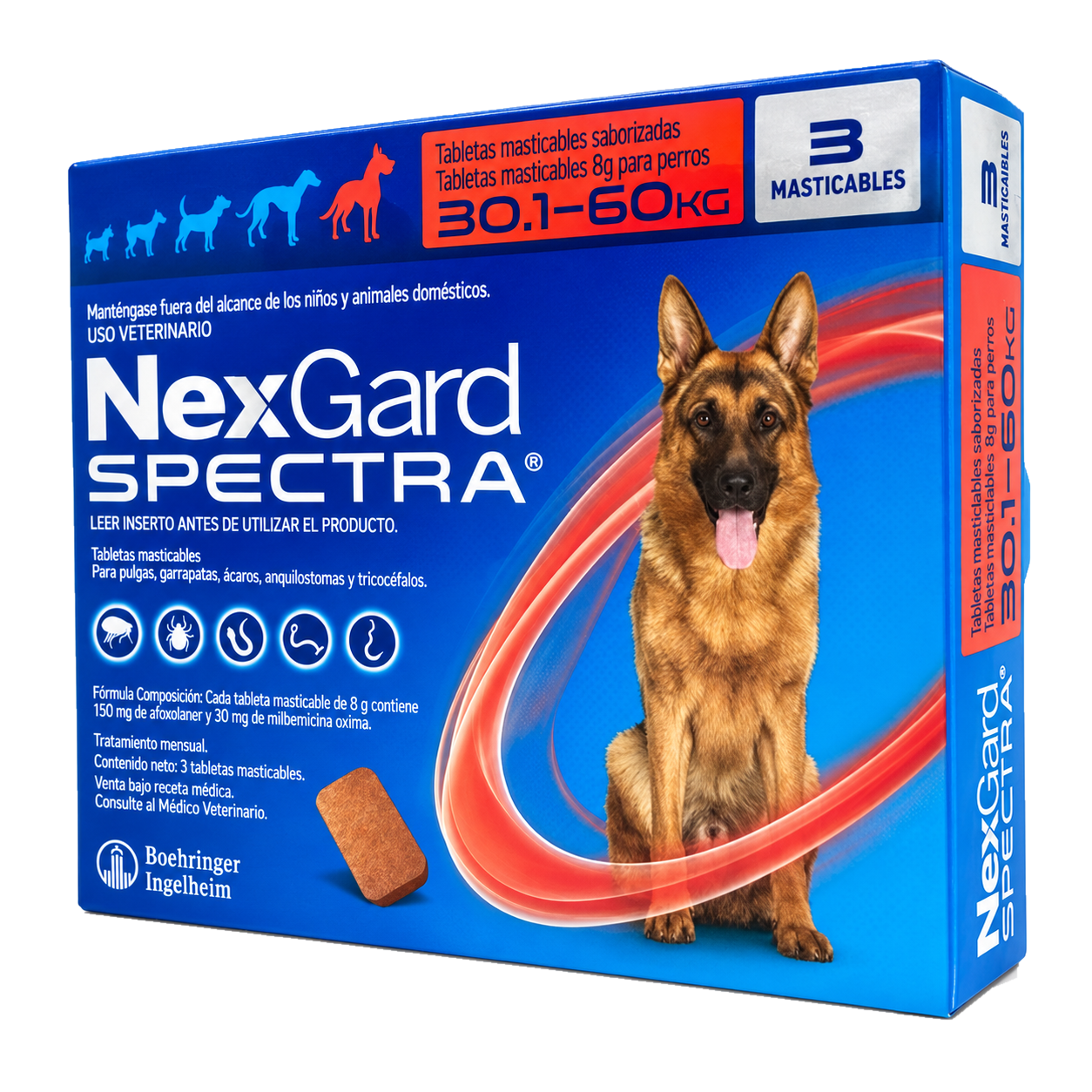 NexGard Spectra 3 Tabletas para Perros 30.1-60 Kg